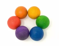 Grapat 6 houten balletjes - 6 kleuren - New
