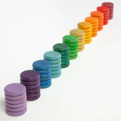 Grapat 72 houten munten - 12 kleuren - Outlet