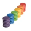 Grapat 36 houten munten - 6 kleuren - Best