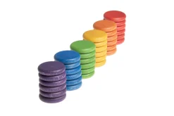 Grapat 36 houten munten - 6 kleuren - Best