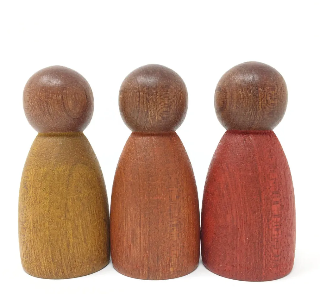 Grapat 3 houten nins - dark warm colours - Best