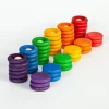 Grapat 6 houten nins, 18 munten en 36 ringen - Best