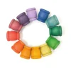 Grapat 12 houten potjes - regenboogkleuren - Sale