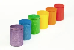 Grapat 6 houten potjes met deksel - 6 kleuren - Outlet