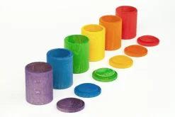 Grapat 6 houten potjes met deksel - 6 kleuren - Outlet