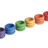 Grapat 18 houten ringen - 6 kleuren - New