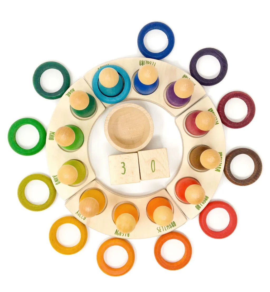 Grapat 12 houten ringen voor de jaarkalender - Hot