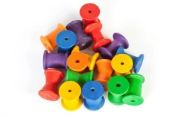 Grapat 18 houten spoelen - 6 kleuren - Hot