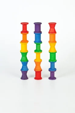 Grapat 18 houten spoelen - 6 kleuren - Hot