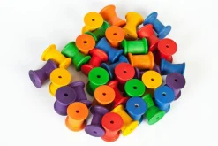 Grapat 36 houten spoelen - 6 kleuren - Sale