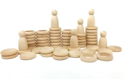 Grapat 6 Nins, 24 munten en 36 ringen - natural wood - Online