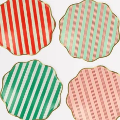 Meri Meri Assiettes - Rayures festives - Outlet