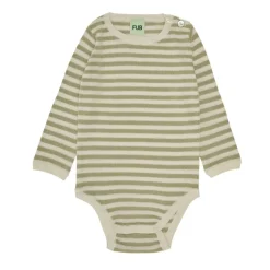 FUB Baby body met lange mouwen - Ecru / Khaki - Best