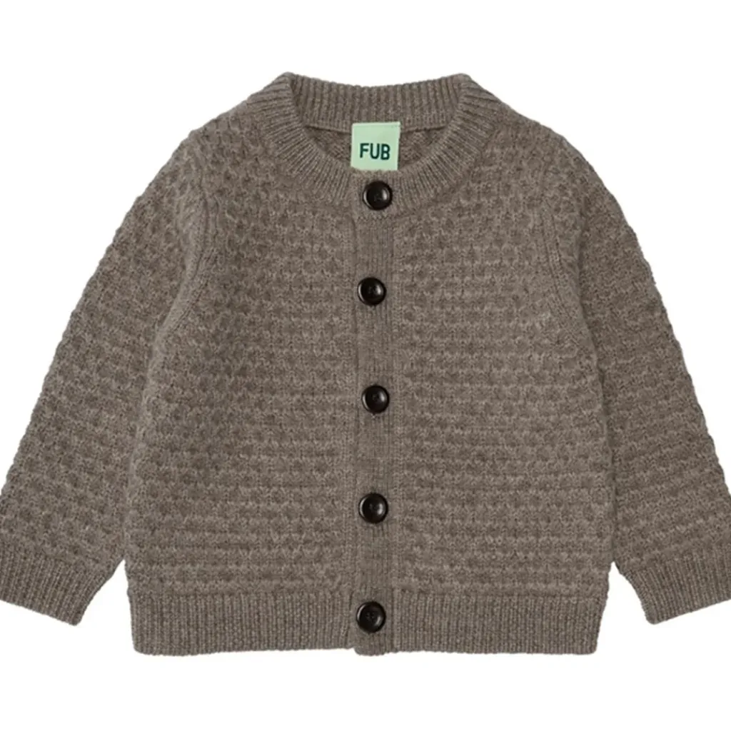 FUB Baby Cardigan met structuur - Beige melange - Outlet