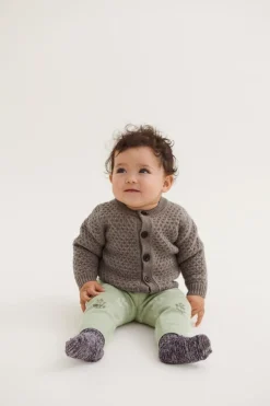 FUB Baby Cardigan met structuur - Beige melange - Outlet