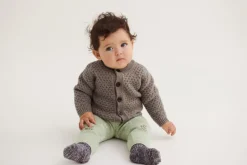 FUB Baby Cardigan met structuur - Beige melange - Outlet