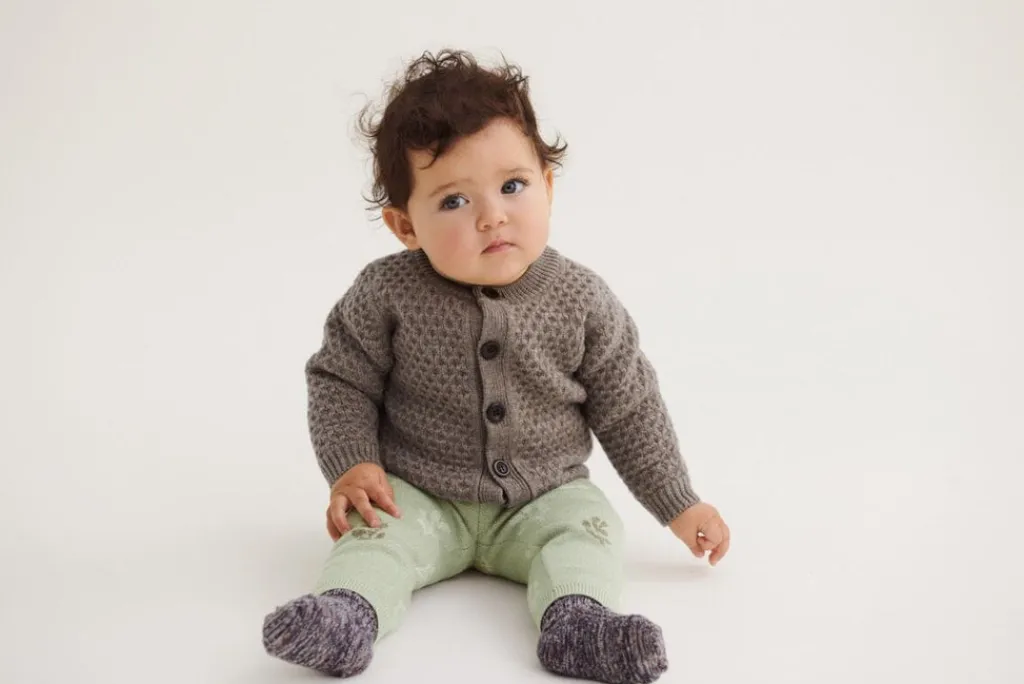FUB Baby Cardigan met structuur - Beige melange - Outlet