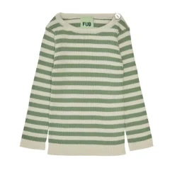 FUB Baby gestreepte ribtop - Ecru / Leaf - Sale