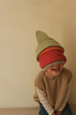 Hvid Beanie Fonzie Kids - Mint - Discount