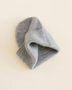 Hvid Beanie Fonzie Newborn - Grey Melange -