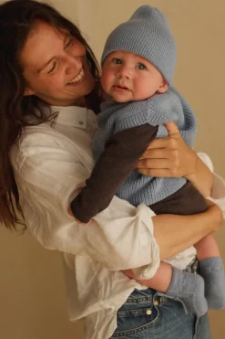Hvid Beanie Fonzie Newborn - Light blue - Hot