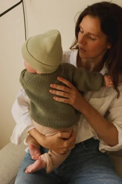 Hvid Beanie Fonzie Newborn - Mint -