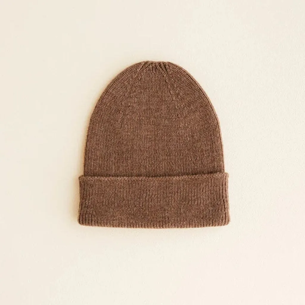 Hvid Beanie Fonzie Newborn - Mocha - Discount