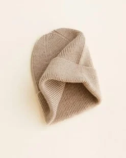 Hvid Beanie Fonzie Newborn - Sand - Hot