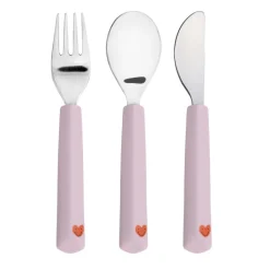 Lässig Bestekset met siliconen handvat - Happy Rascals Heart Lavender - Sale