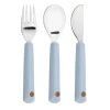 Lässig Bestekset met siliconen handvat - Happy Rascals Smile Sky Blue - Hot