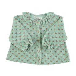 Piupiuchick Blouse in terrystof - groen met multicolour pijltjes - Best