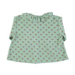Piupiuchick Blouse in terrystof - groen met multicolour pijltjes - Best