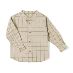 Nixnut Blouse Mao checkered - Grain/Moss - New