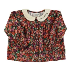 Piupiuchick Blouse met kraagje - Multicolor flowers -
