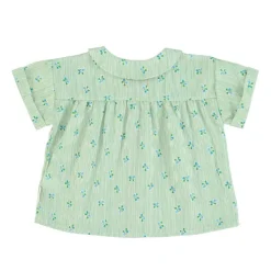 Piupiuchick Blouse met Peter Pankraagje - groen met bloemetjes - Hot