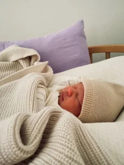 Hvid Bonnet Newborn - Oat - Discount