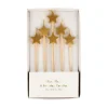 Meri Meri Bougies étoiles - Or - Best