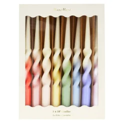 Meri Meri Bougies torsadées - Arc-en-ciel - Hot