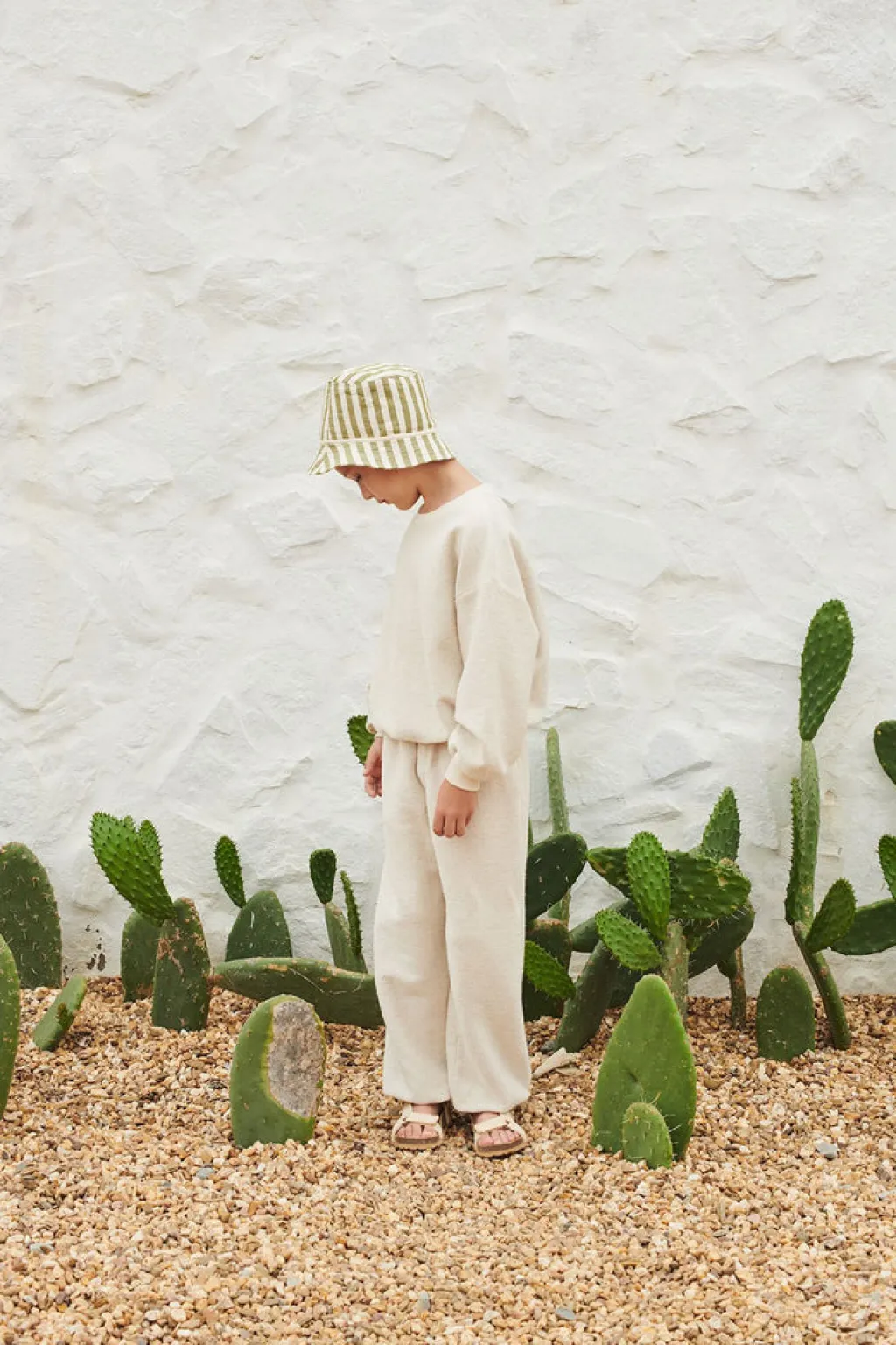 LiiLU Bucket zonnehoed - Cotton stripe - Hot