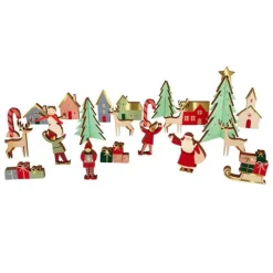 Meri Meri Calendrier de l'Avent en bois - Village festif - Discount
