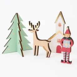 Meri Meri Calendrier de l'Avent en bois - Village festif - Discount