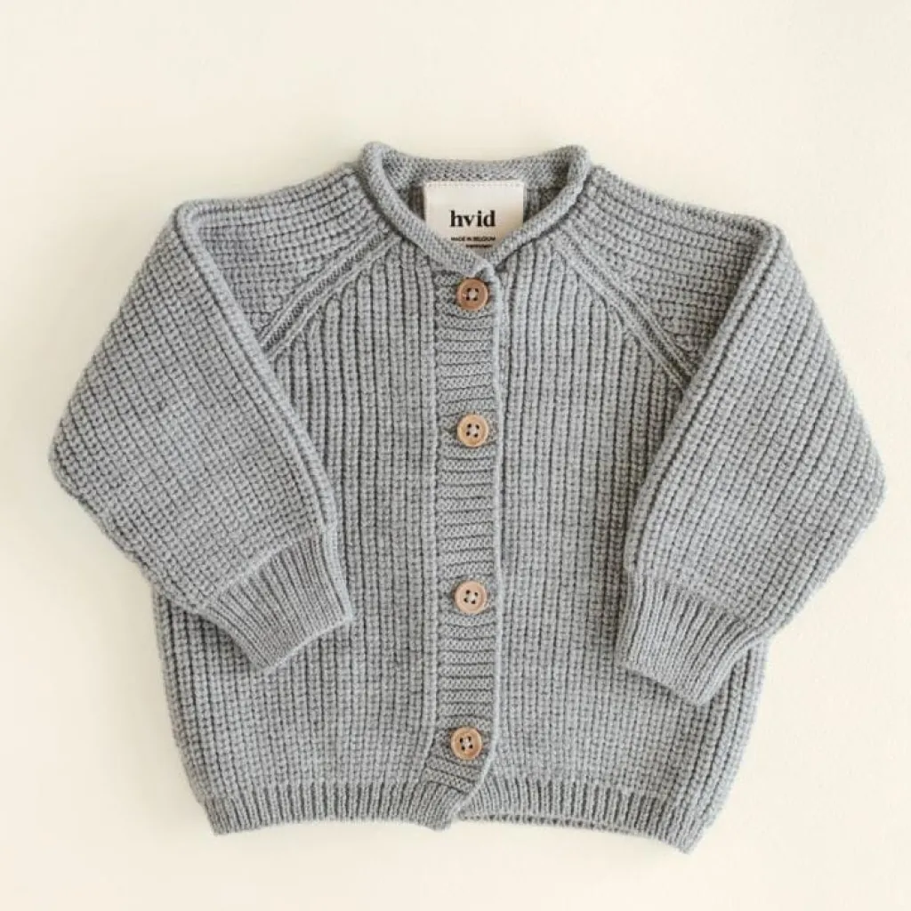 Hvid Cardigan Inga - Grey melange - Outlet