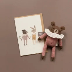 Main Sauvage Carte de voeux "Teddy and bunny" avec enveloppe - 15x22cm - Best