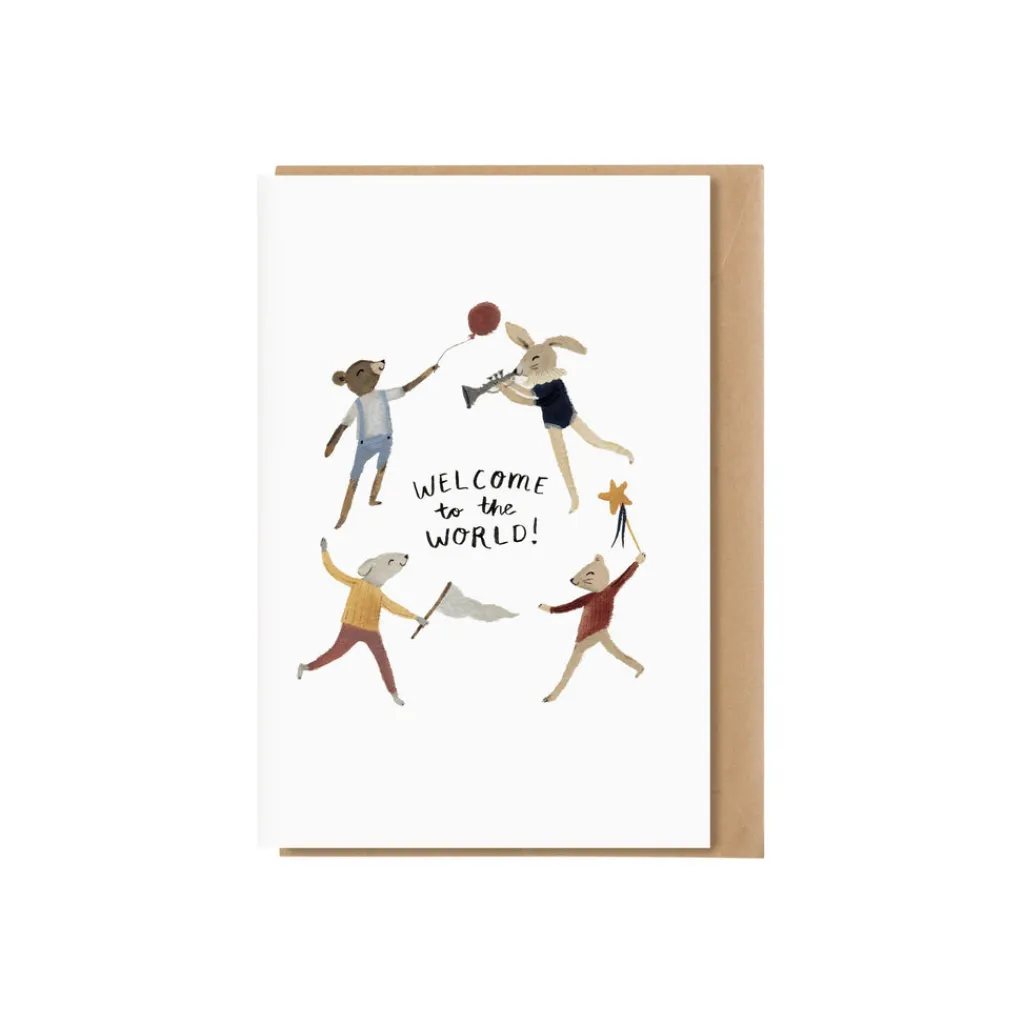 Main Sauvage Carte de voeux "Welcome to the world" avec enveloppe - 15x22cm -