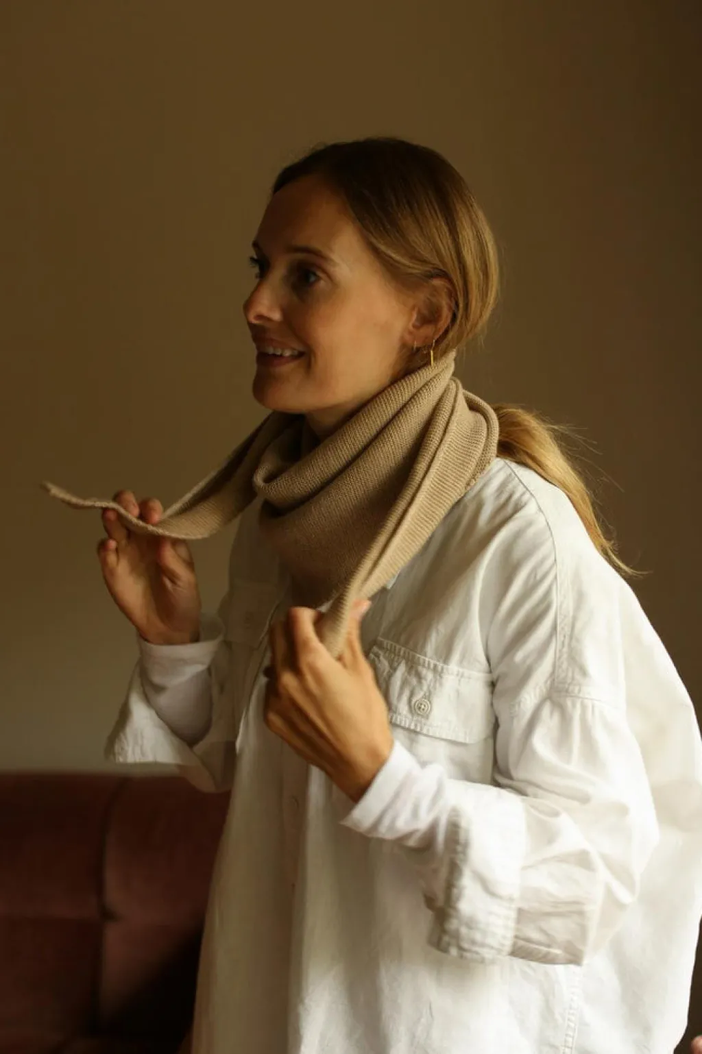 Hvid Écharpe Josephina - Sable -