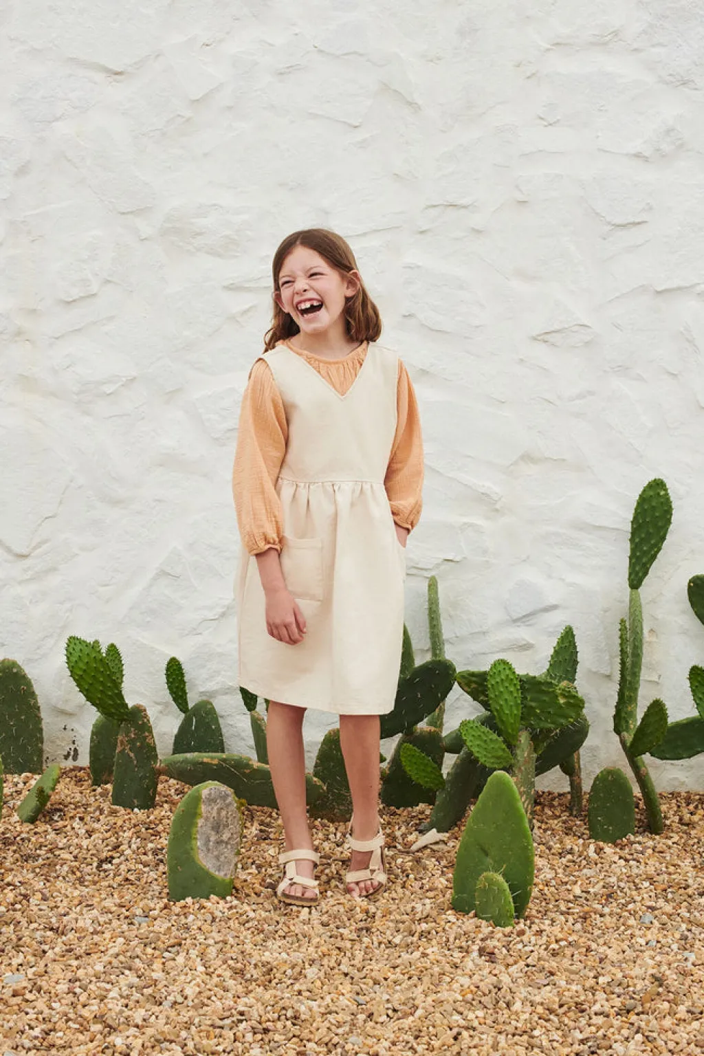 LiiLU Denim jurk - Ecru - Sale