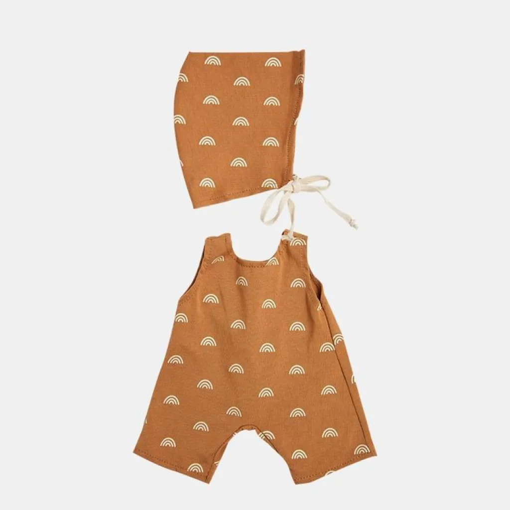Olli Ella Dinkum Doll Cotton Rolo Romper set - Fawn - Sale