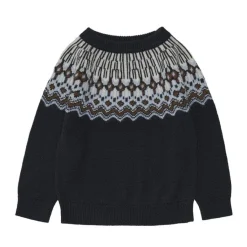 FUB Fair Isle Sweater - Dark navy - Discount