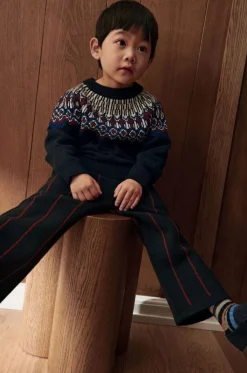 FUB Fair Isle Sweater - Dark navy - Discount