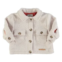 Piupiuchick Faux fur jacket - Jas ecru met print "vida bonita" - Sale